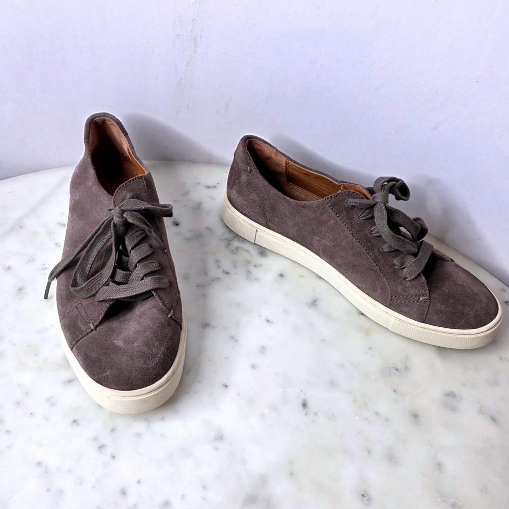 Frye Ivy Low Lace Suede Sneakers 3478806-CCL 10M Dark Brown Preppy Classic